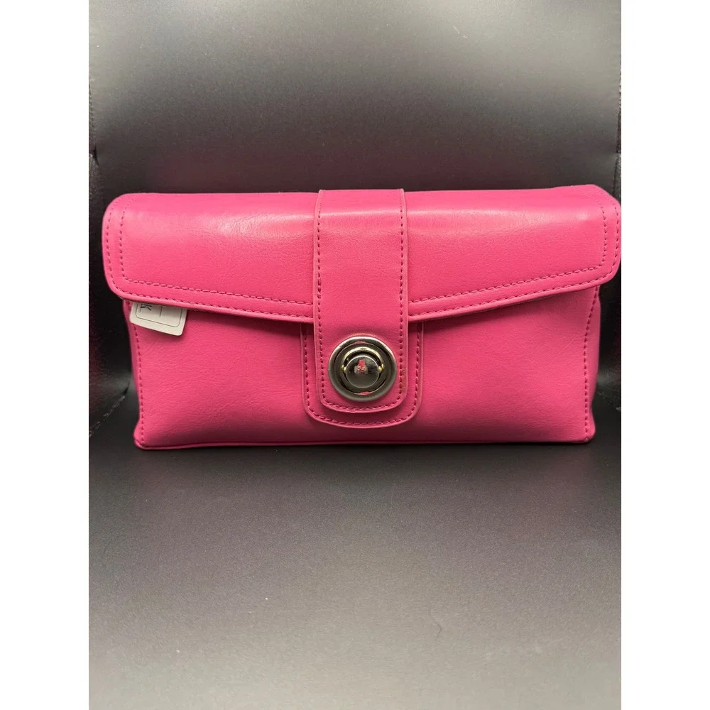 Bright Pink Clutch‎ Handbag with Matching Wallet Set